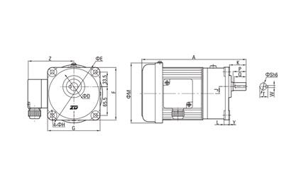 Motorreductor de CA pequeño 100W/200W