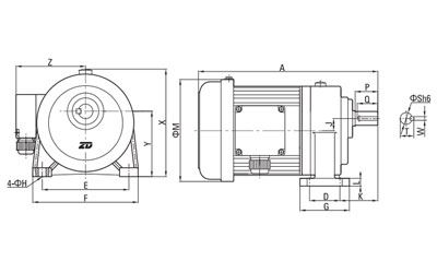 Motorreductor de CA pequeño 100W-1500W