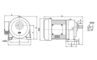 Motorreductor de CA pequeño 200W-1500W