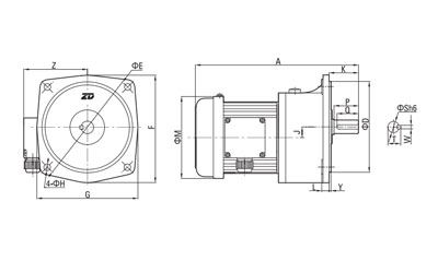 Motorreductor de CA pequeño 400W-3700W