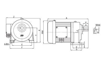 Motorreductor de CA pequeño 1500W-3700W